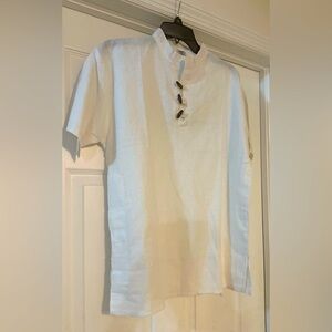 White, button-up shirt, made in India